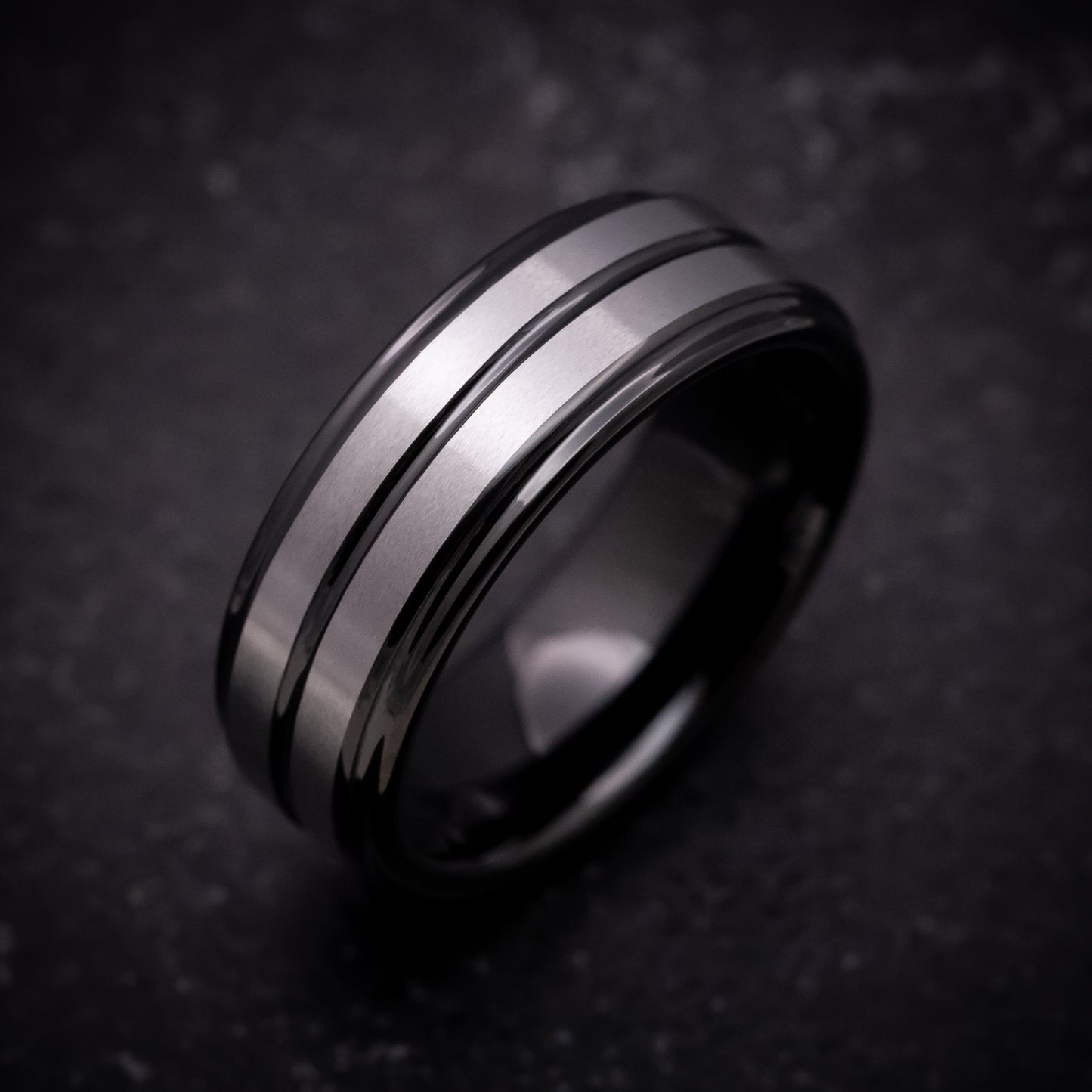 Tungsten and Black Tungsten Ring