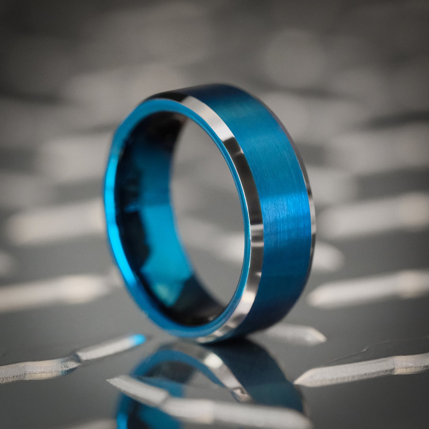 Tungsten Ring with Blue Anodized Color