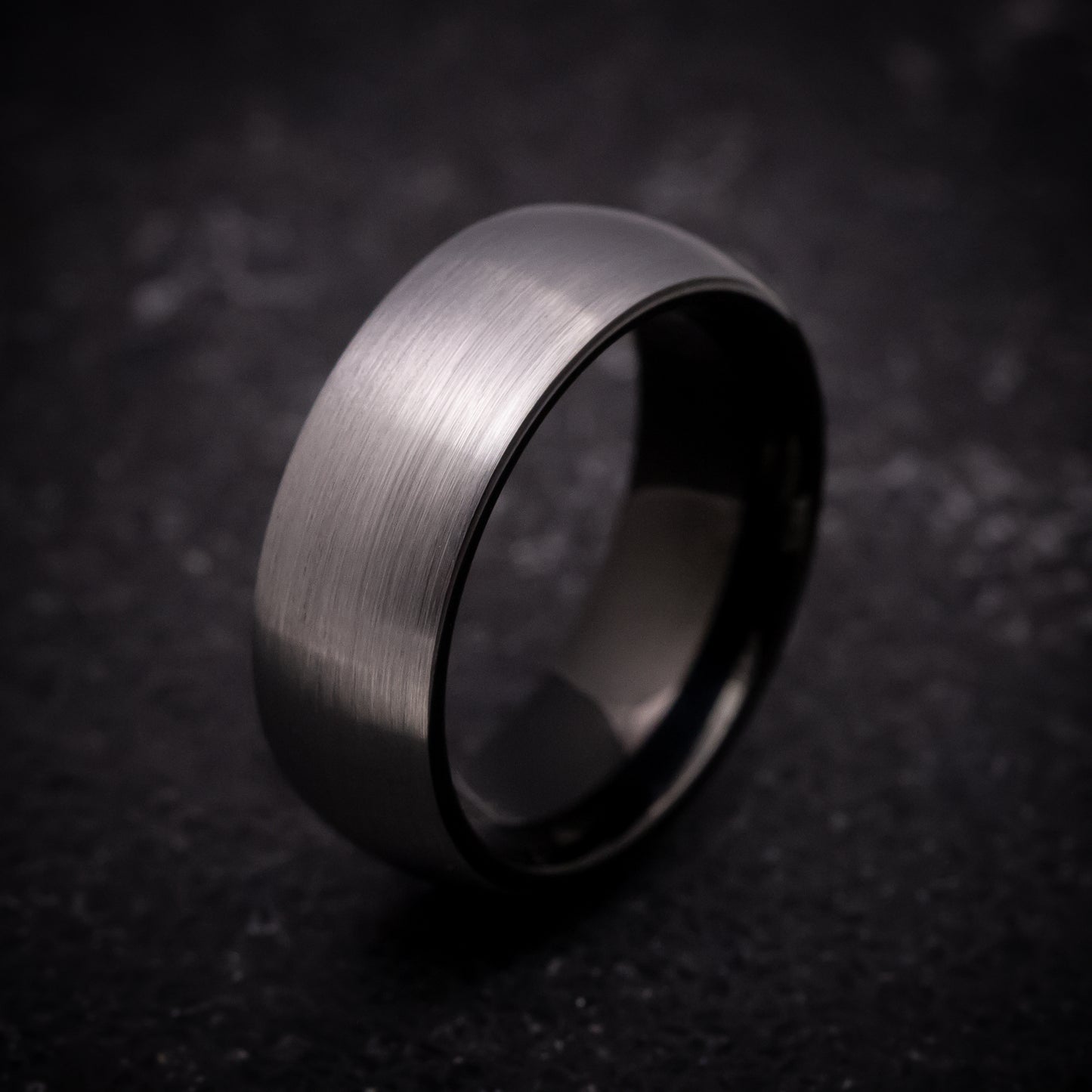 Gun Metal Tungsten Ring with Black Tungsten Sleeve