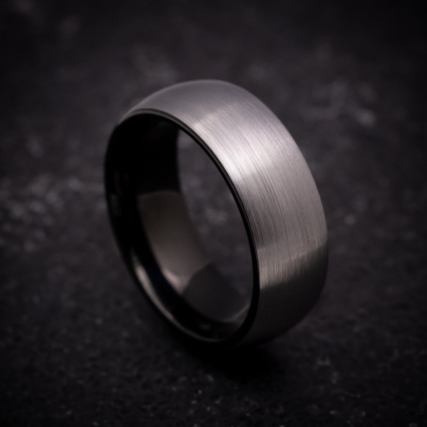 Gun Metal Tungsten Ring with Black Tungsten Sleeve