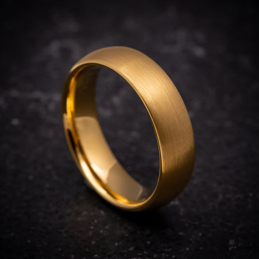 Yellow Gold Tungsten Ring