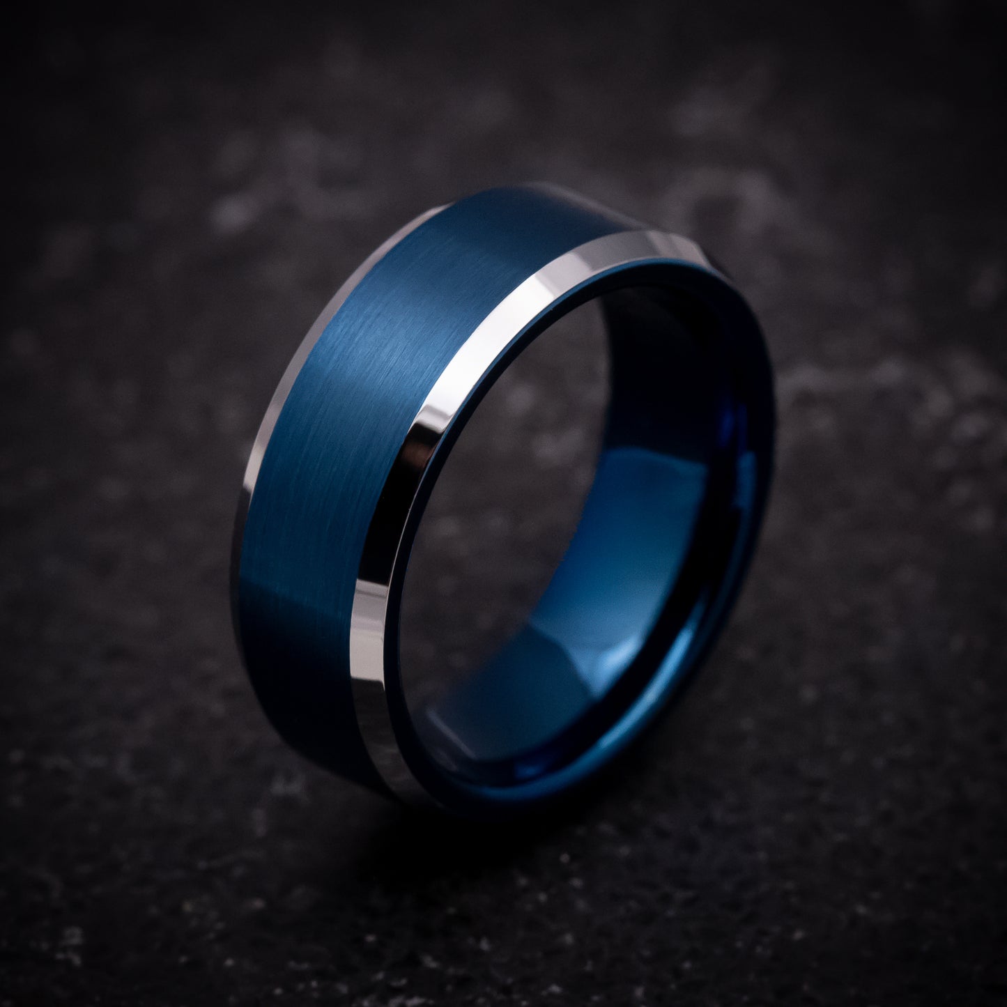 Tungsten Ring with Blue Anodized Color