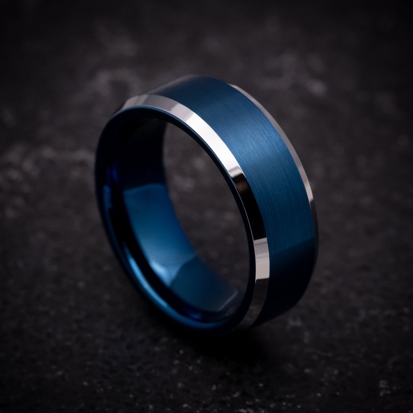 Tungsten Ring with Blue Anodized Color