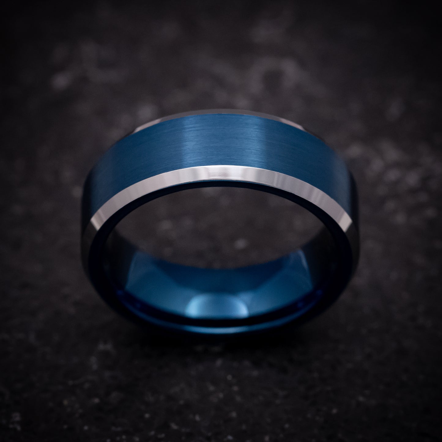 Tungsten Ring with Blue Anodized Color