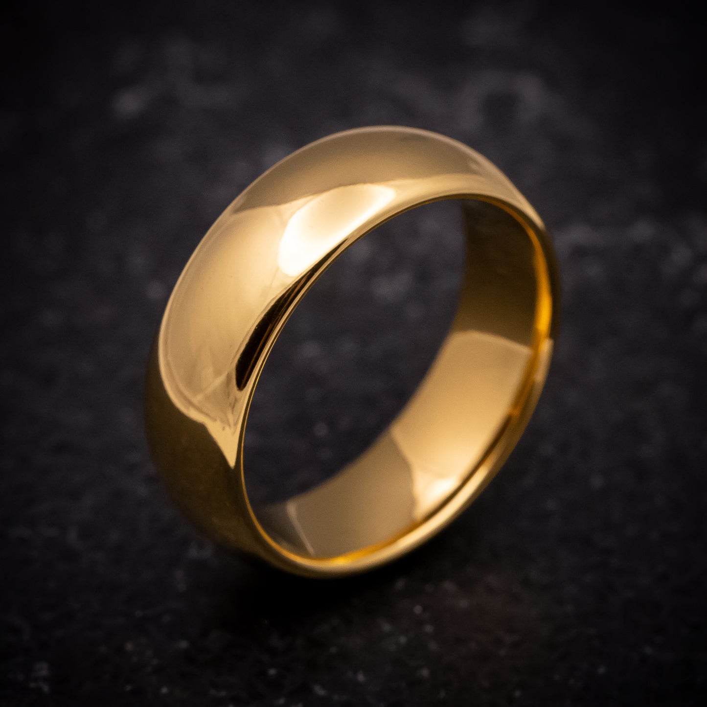 Yellow Gold Tungsten Ring