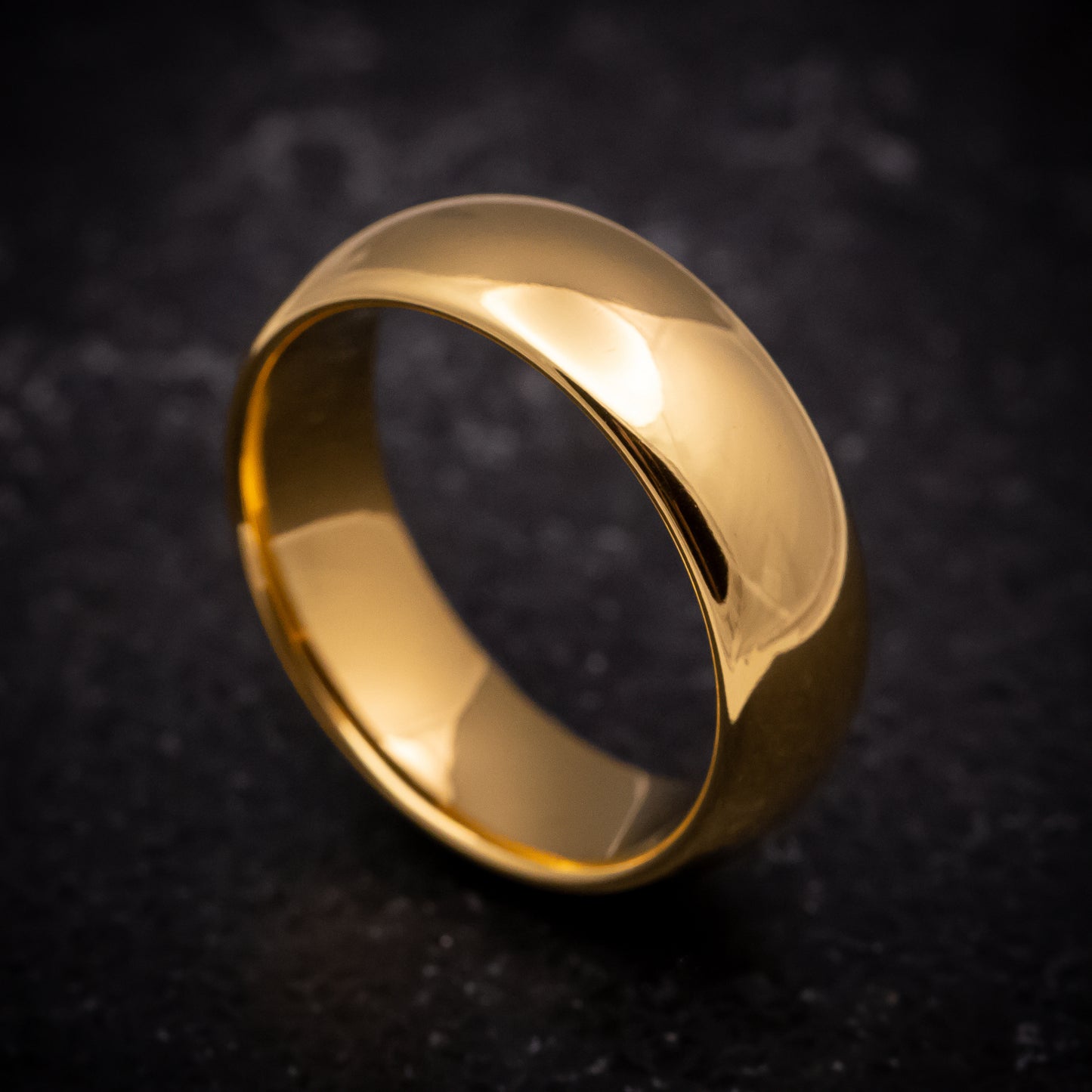 Yellow Gold Tungsten Ring