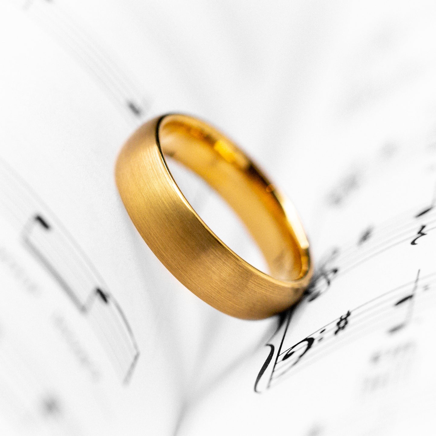 Yellow Gold Tungsten Ring