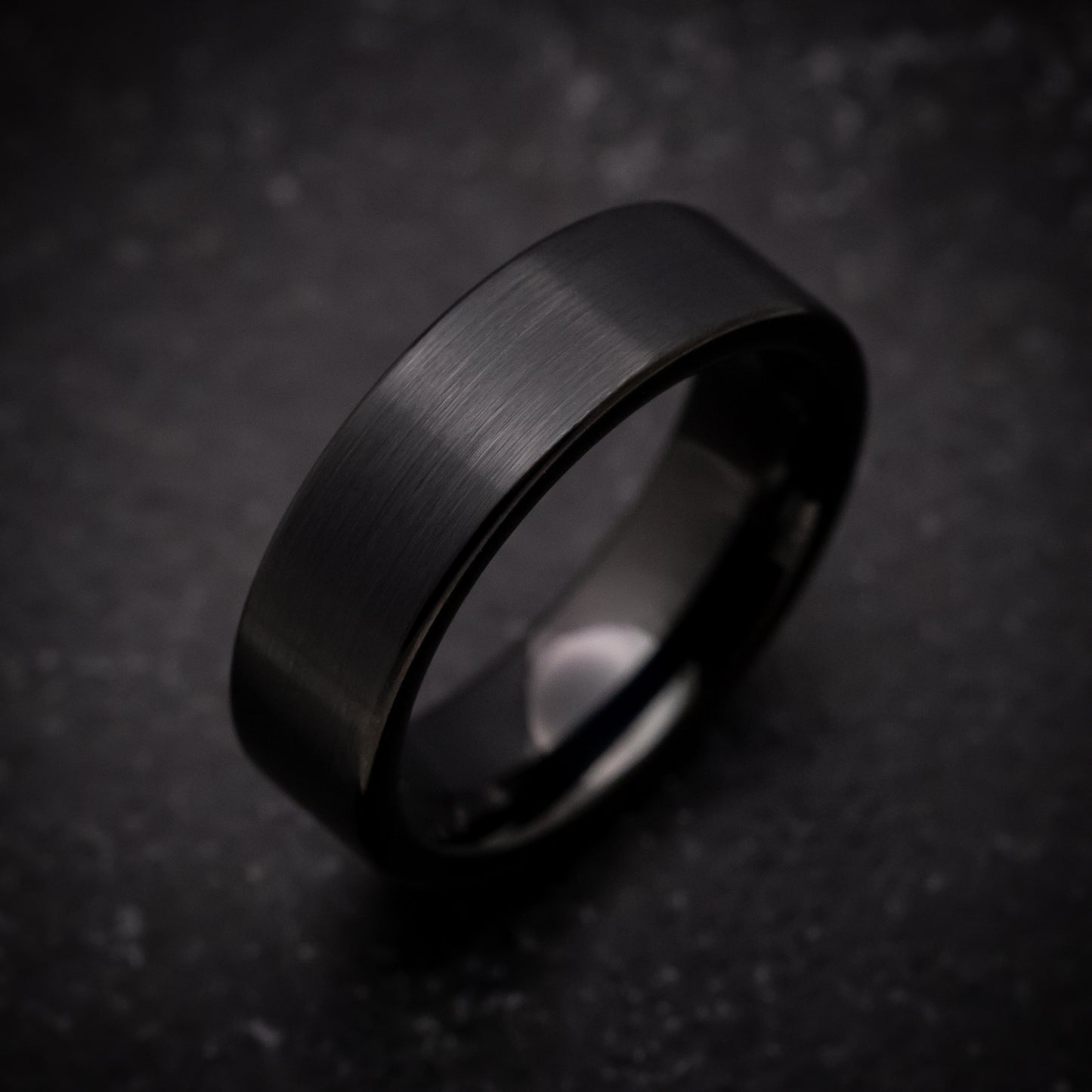 Black Tungsten Ring with Satin Finish