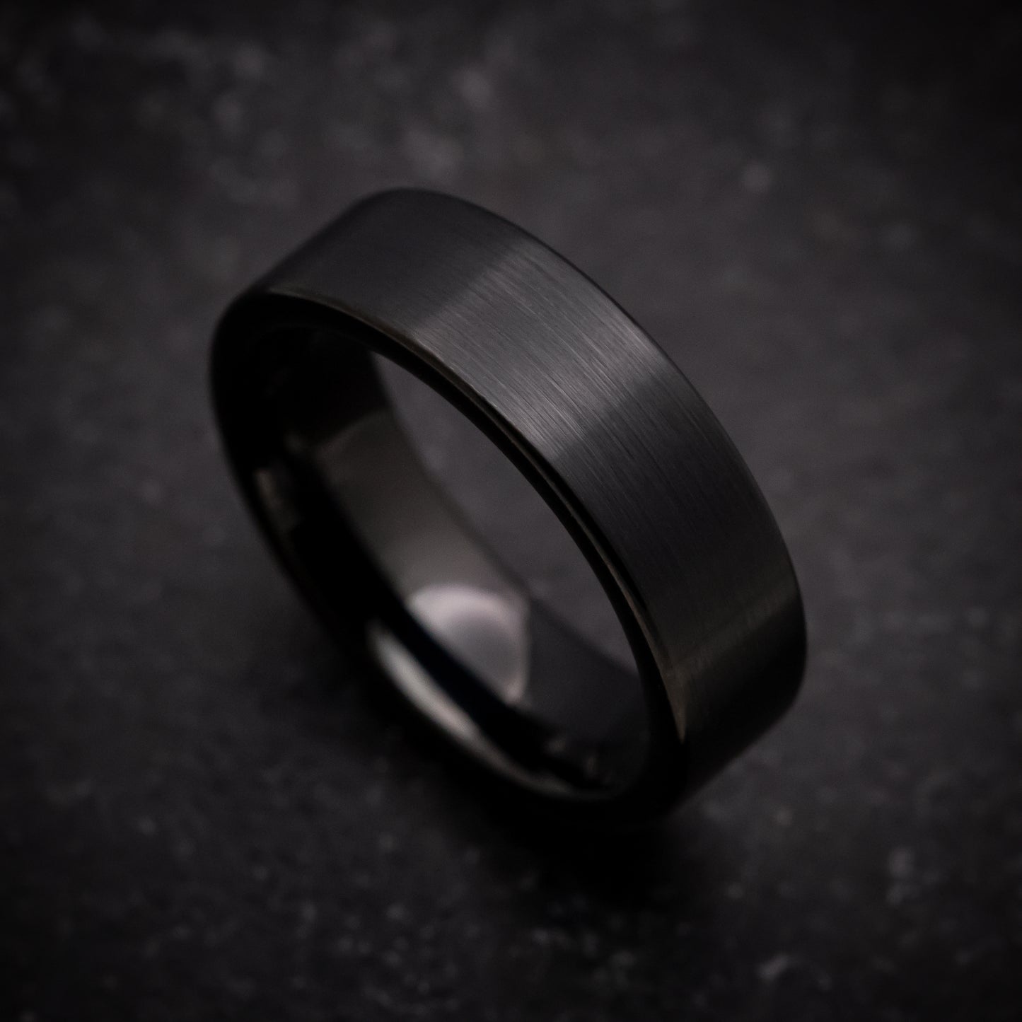 Black Tungsten Ring with Satin Finish