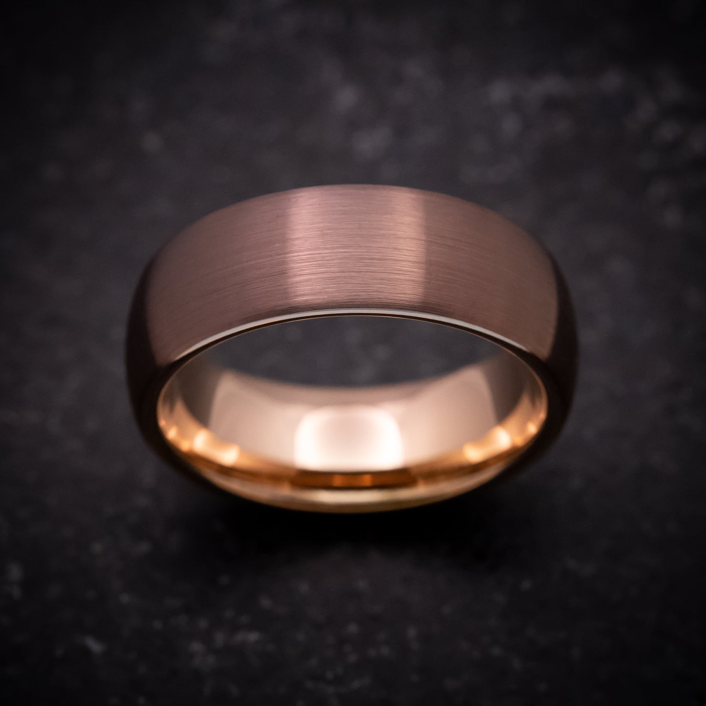 Chocolate Tungsten Ring with Rose Gold Tungsten Sleeve