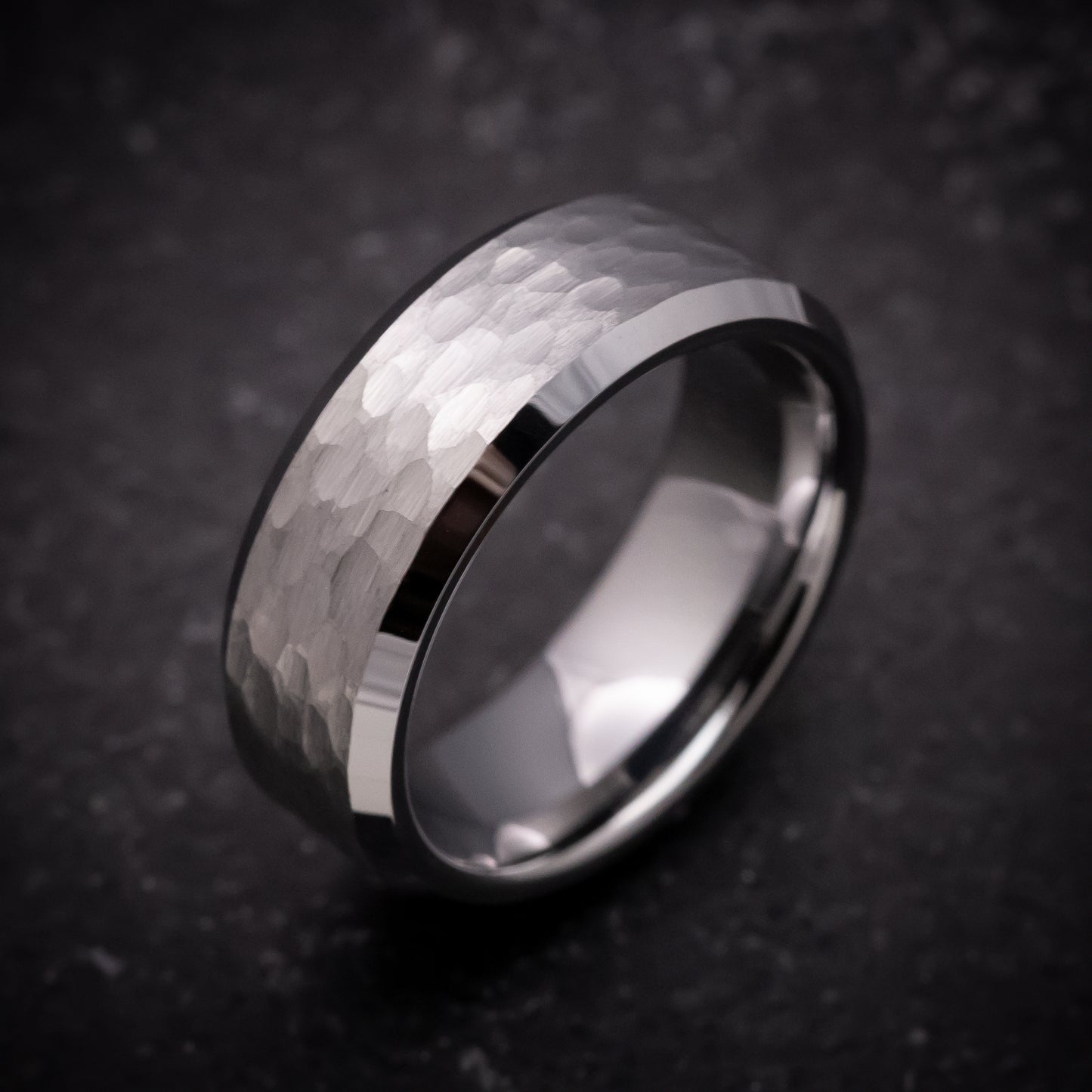 Tungsten Ring with Hammer Finish