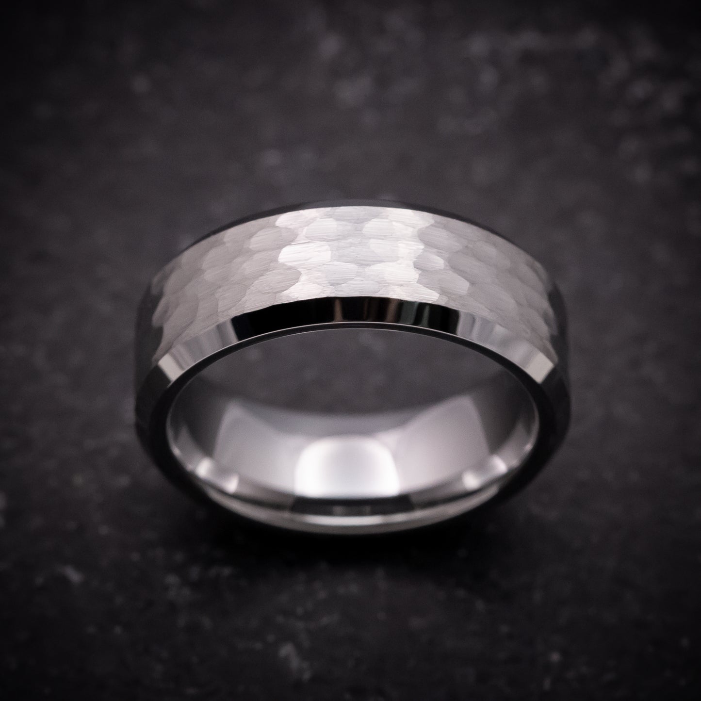 Tungsten Ring with Hammer Finish